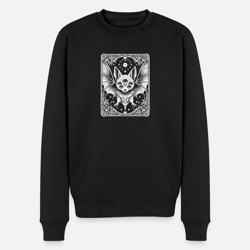 Bat 6 Eyes Tarot - Men's Premium Organic Jumper - black