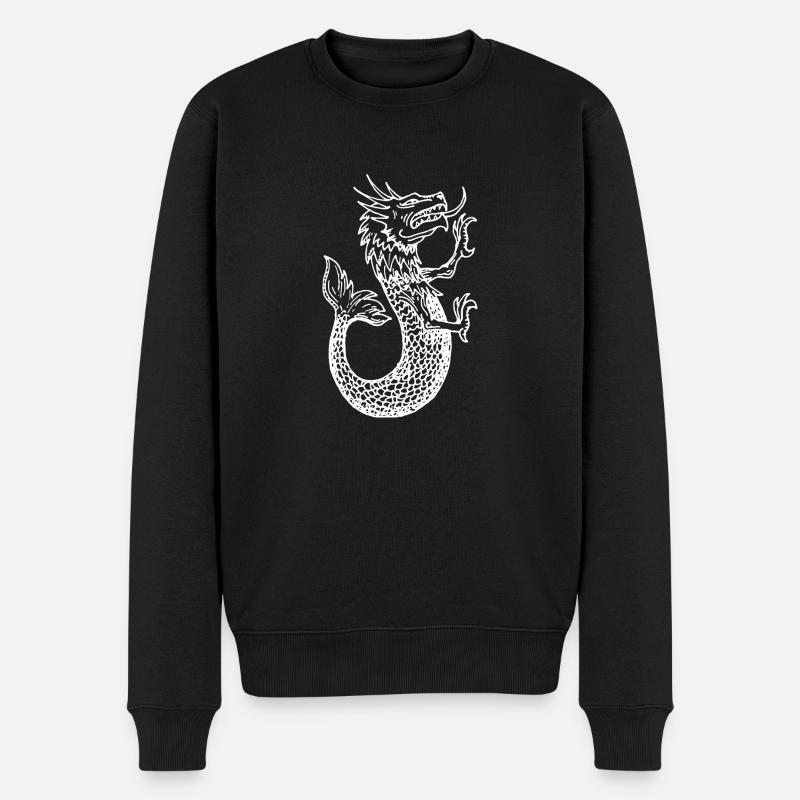 Heraldik Seeungeheuer Mittelalter - Männer Premium Bio Pullover - Schwarz