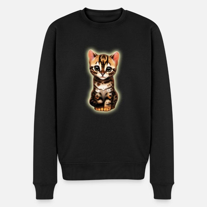 bengal katze - Männer Premium Bio Pullover - Schwarz