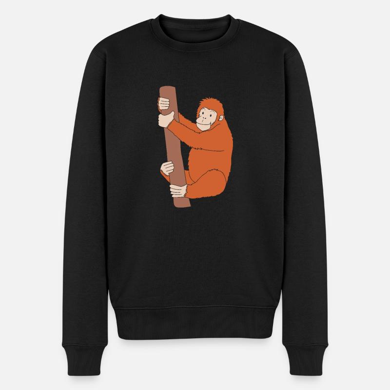 Orang Utan - Männer Premium Bio Pullover - Schwarz