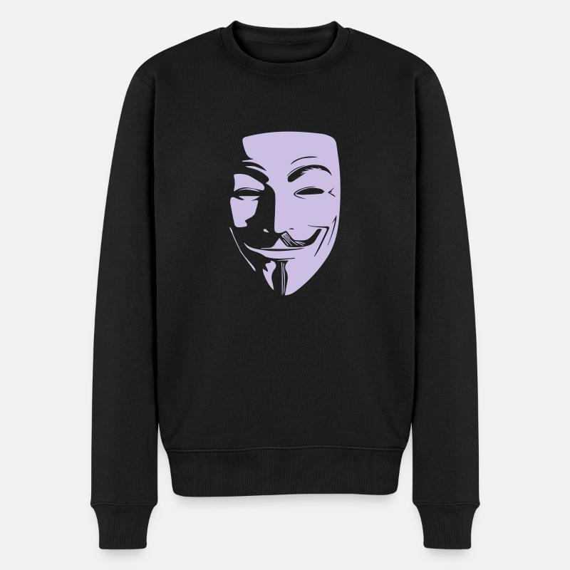 guy fawkes - Männer Premium Bio Pullover - Schwarz