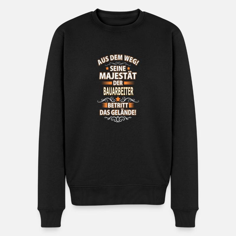 BAUARBEITER - Männer Premium Bio Pullover - Schwarz
