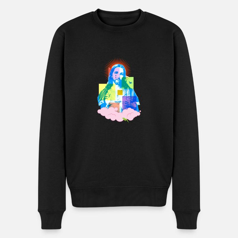 jesus - Pull Premium bio Homme - noir