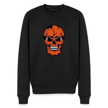 Todeskopf crane halloween - Männer Premium Bio Pullover - Schwarz - Vorne - Nico (187cm)