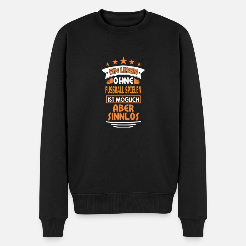 fussball_spielen - Männer Premium Bio Pullover - Schwarz