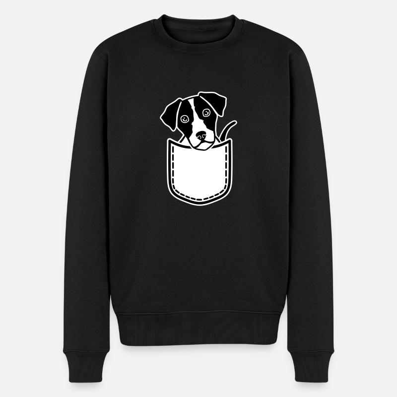 Jack Russell - Männer Premium Bio Pullover - Schwarz