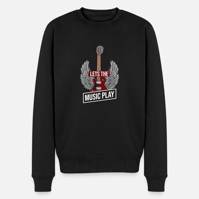 Blue-Let`s Rock - Männer Premium Bio Pullover - Schwarz