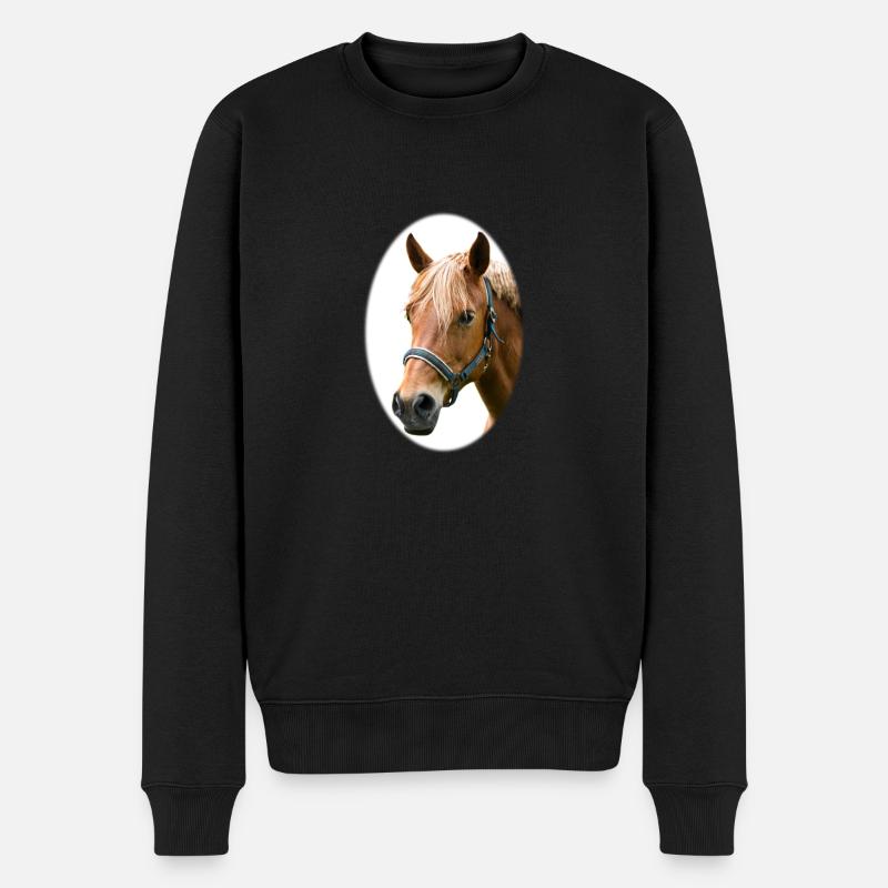 Horse. Pferd. - Männer Premium Bio Pullover - Schwarz