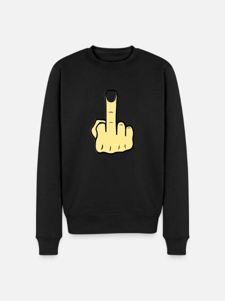 Middlefinger - Männer Premium Bio Pullover - Schwarz