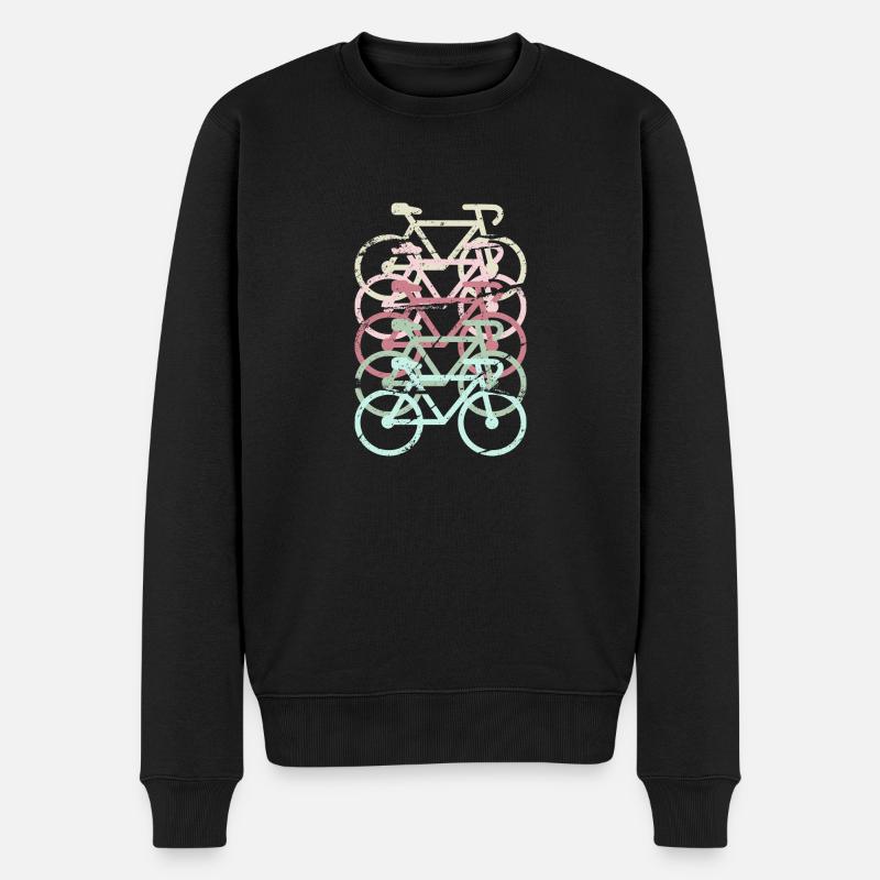 Retro Fahrrad - Männer Premium Bio Pullover - Schwarz