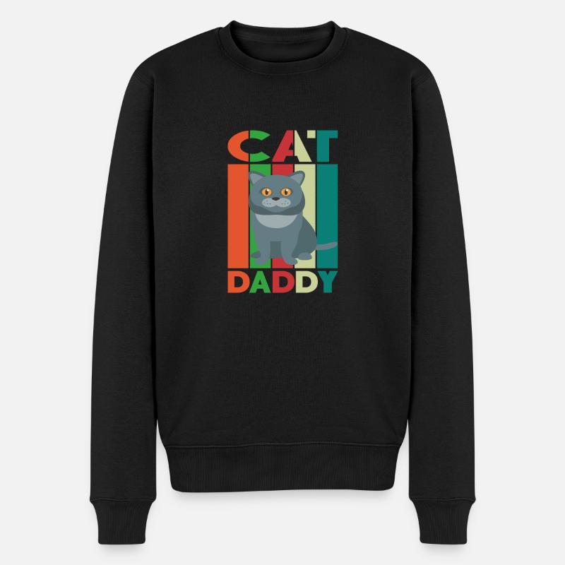 Chat papa - Pull Premium bio Homme - noir