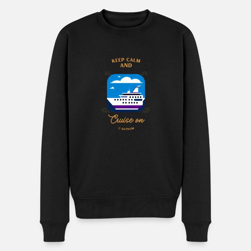 Keep calm and cruise on - Männer Premium Bio Pullover - Schwarz