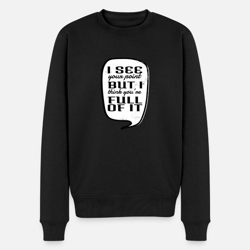 funny carpenter quotes statement hearbeat - Männer Premium Bio Pullover - Schwarz