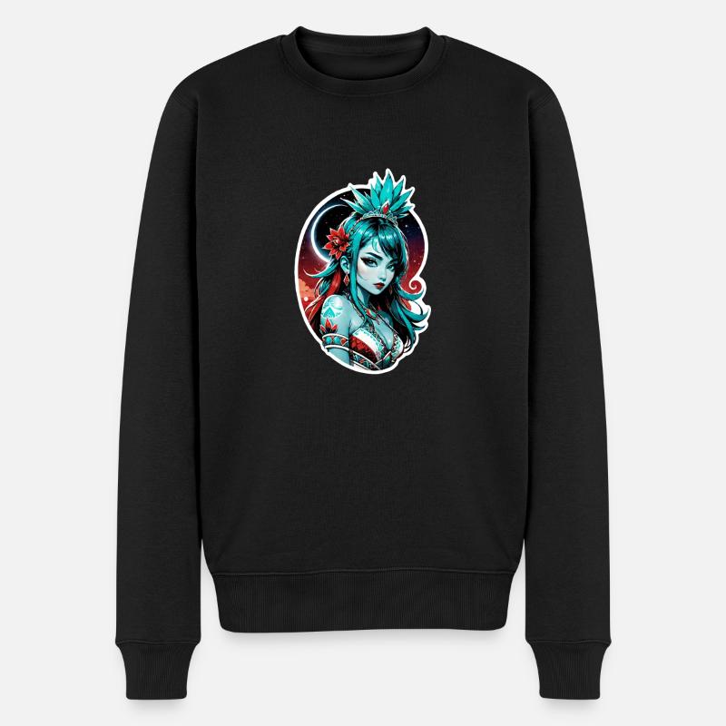 princesse indienne - aztek - Pull Premium bio Homme - noir