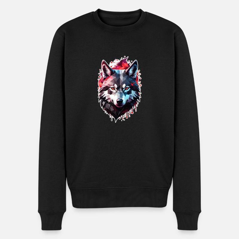 loup tatouage - Pull Premium bio Homme - noir