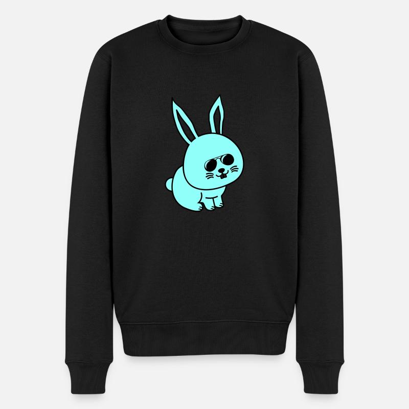 hase comic cool - Männer Premium Bio Pullover - Schwarz