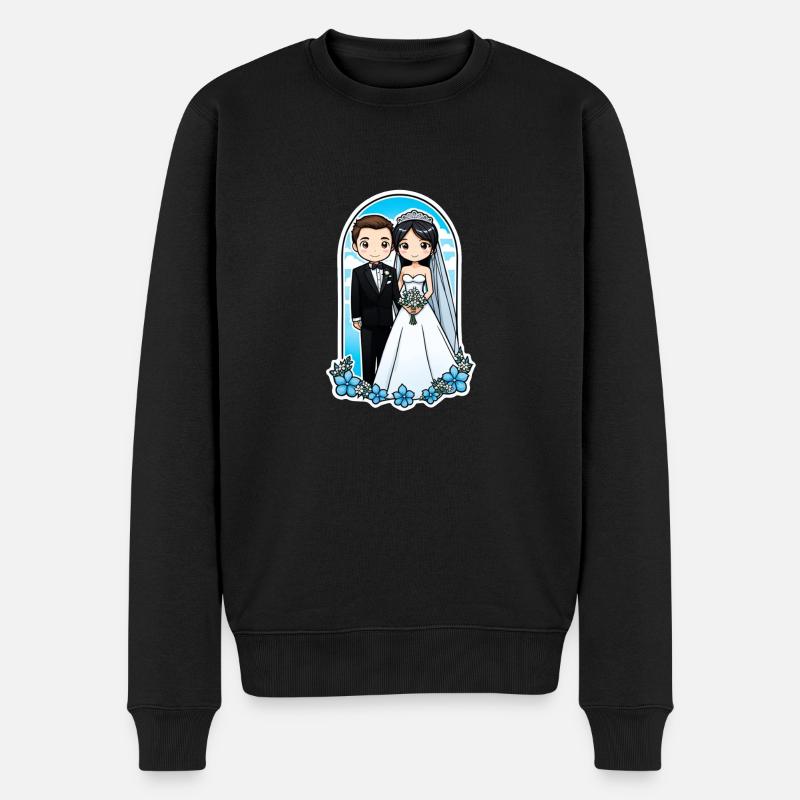 just married - pour mariage - Pull Premium bio Homme - noir