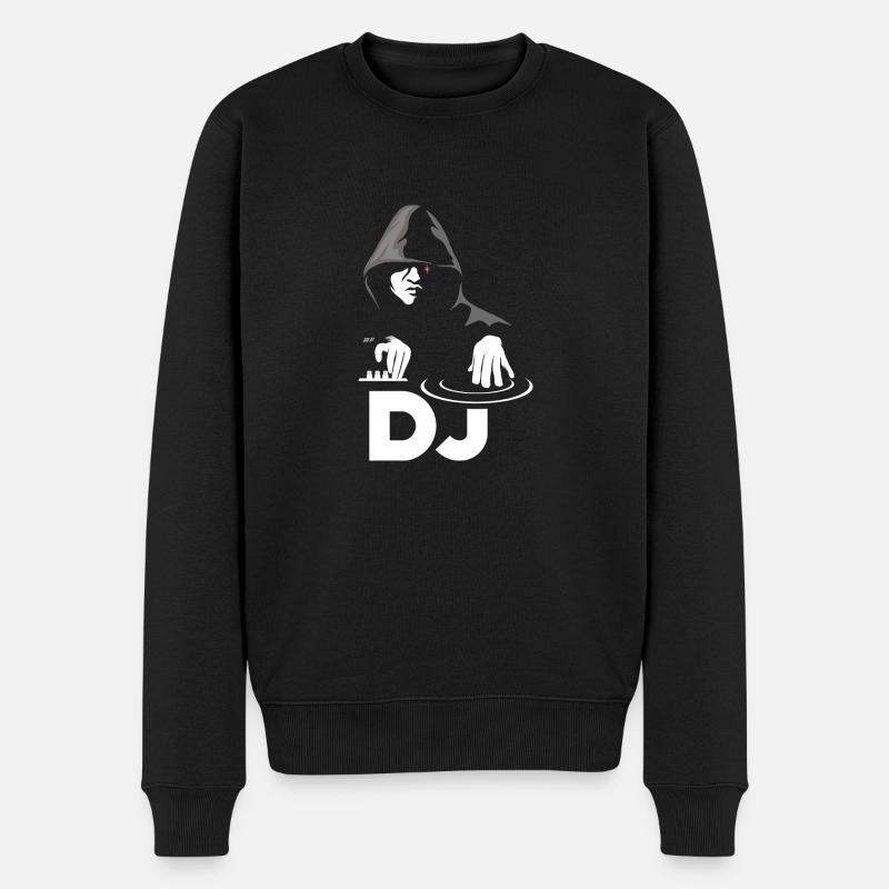 DJ - Männer Premium Bio Pullover - Schwarz