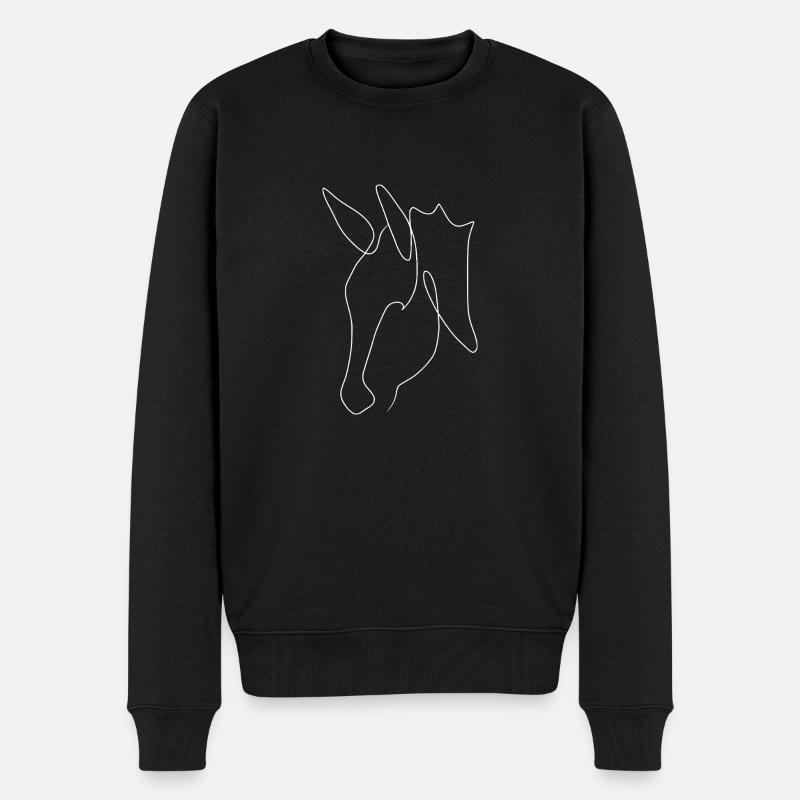 Tête d’âne minimale blanche - Pull Premium bio Homme - noir