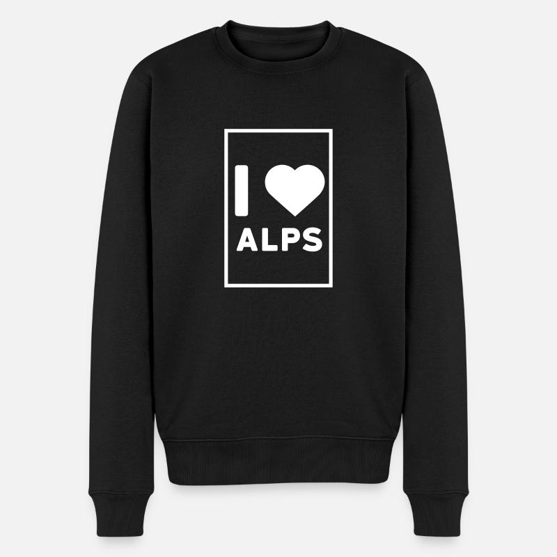 liebe Alpen - Männer Premium Bio Pullover - Schwarz