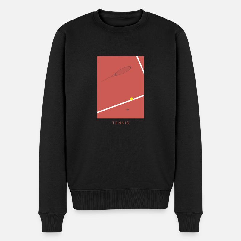Tennis Art - Männer Premium Bio Pullover - Schwarz