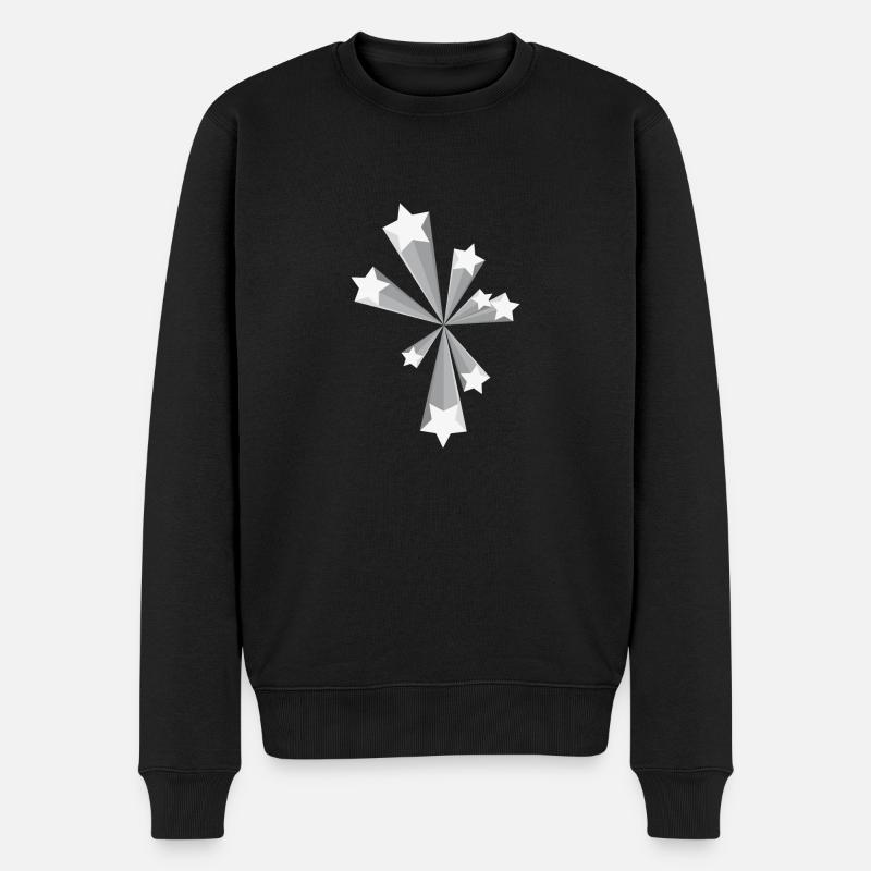 Flying Stars Sterne fliegende Stern Star - Männer Premium Bio Pullover - Schwarz