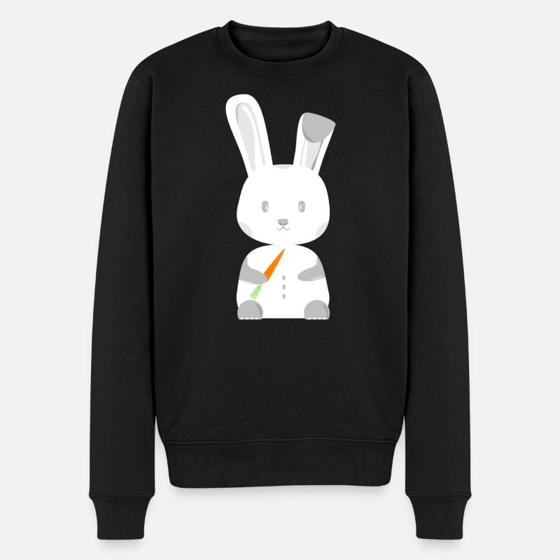 Lapin à la carotte - Pull Premium bio Homme - noir
