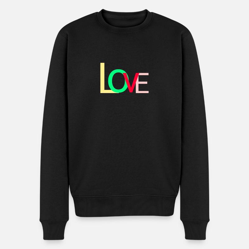 Love - Männer Premium Bio Pullover - Schwarz