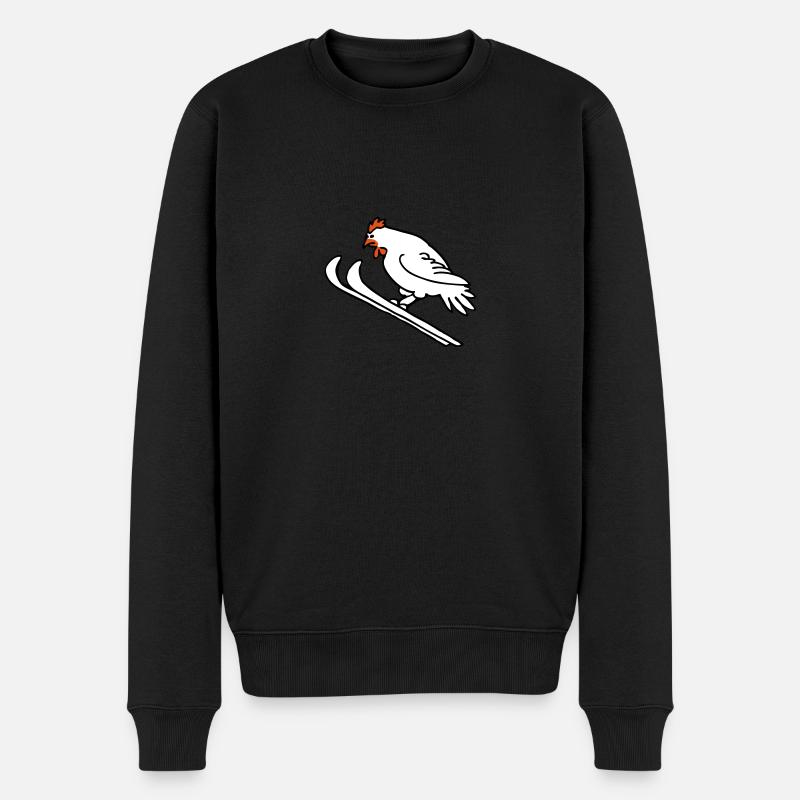 Ski-Henne - Männer Premium Bio Pullover - Schwarz