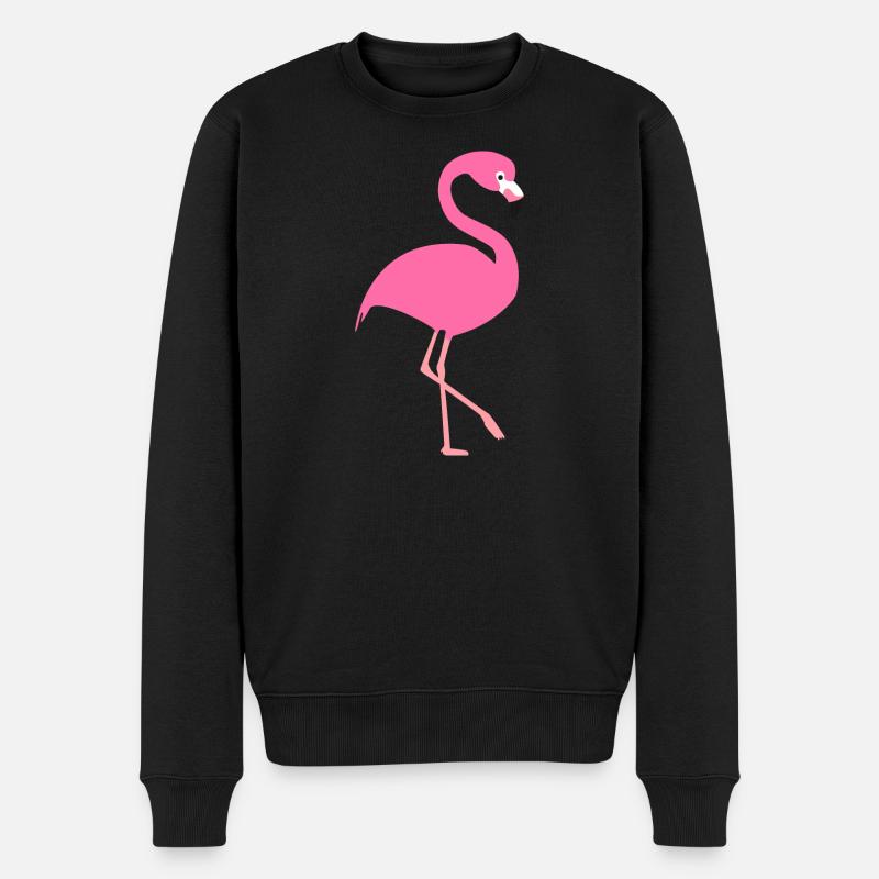 Flamingo - Männer Premium Bio Pullover - Schwarz