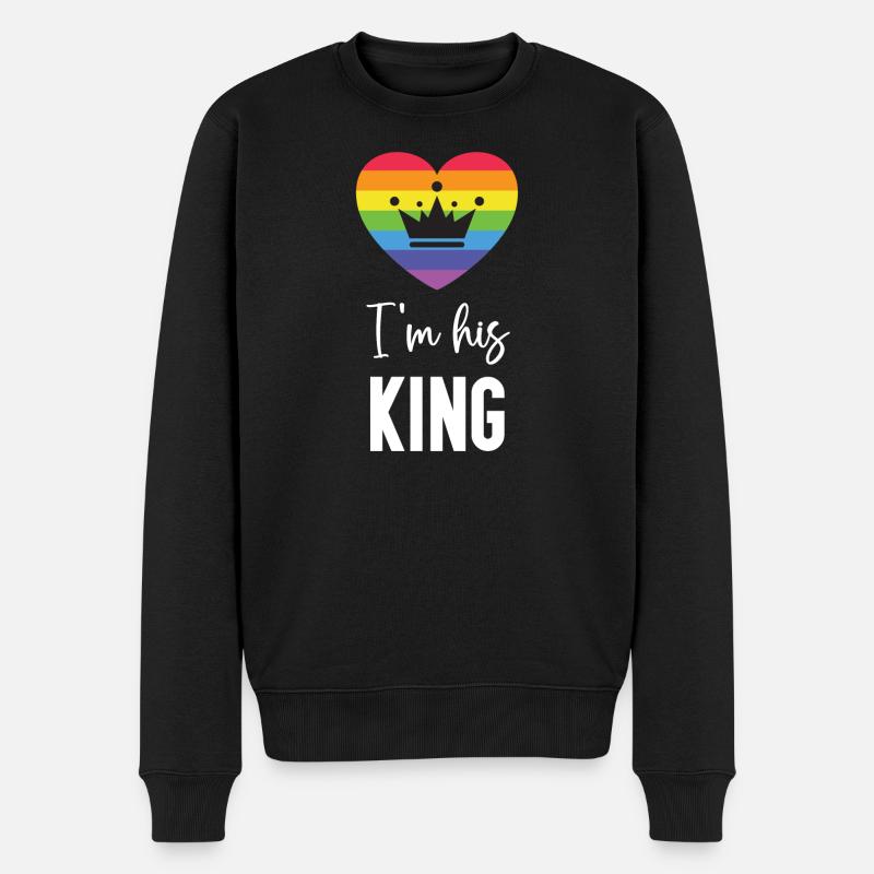 Pride Month LGBT - Ich bin sein König - Männer Premium Bio Pullover - Schwarz
