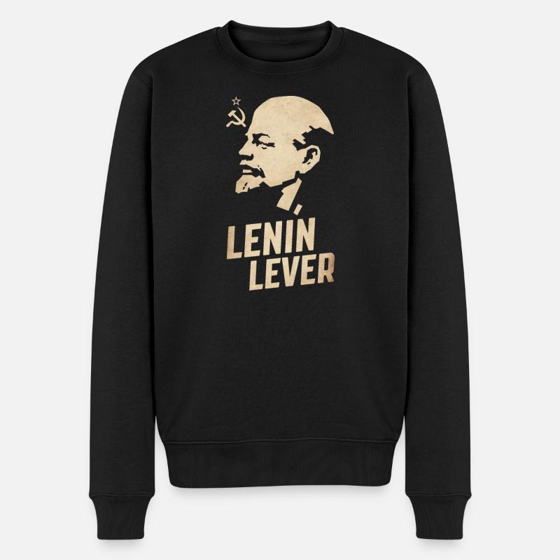 Lenin lebt - Männer Premium Bio Pullover - Schwarz