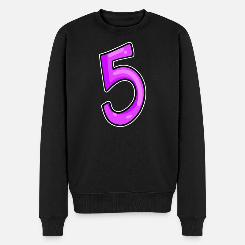 5 - Männer Premium Bio Pullover - Schwarz