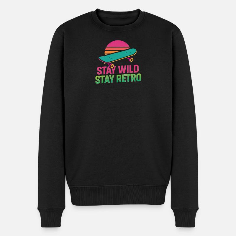 Stay Wild Retro Skate - Pull Premium bio Homme - noir