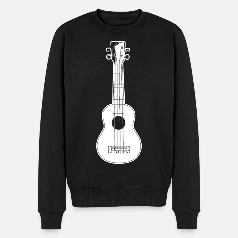Ukulele Skizze - Männer Premium Bio Pullover - Schwarz