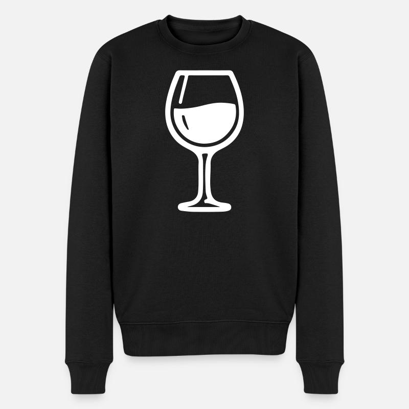 Weinglas Symbol Wein - Männer Premium Bio Pullover - Schwarz