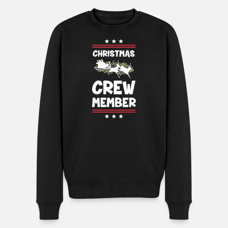 Weihnachten Crew Christmas - Männer Premium Bio Pullover - Schwarz