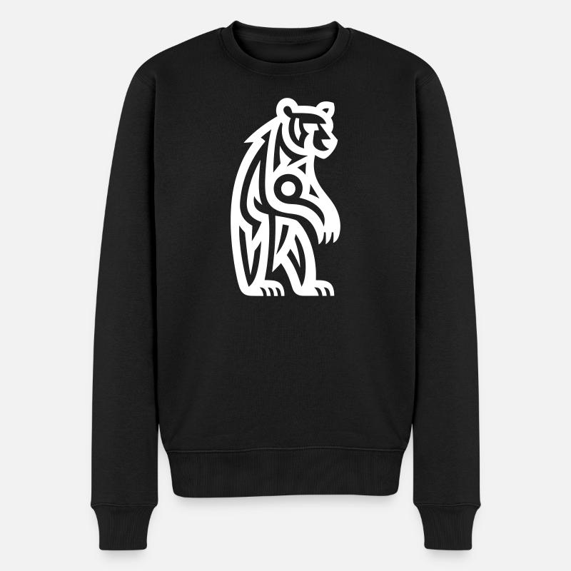 Just a White Bear #3 / JustN-imal - Pull Premium bio Homme - noir