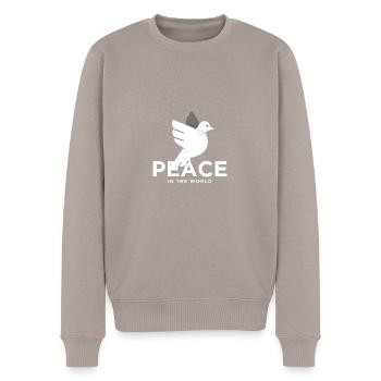 PEACE IN THE WORD - Pull Premium bio Homme - taupe - Devant - Nico (187cm)