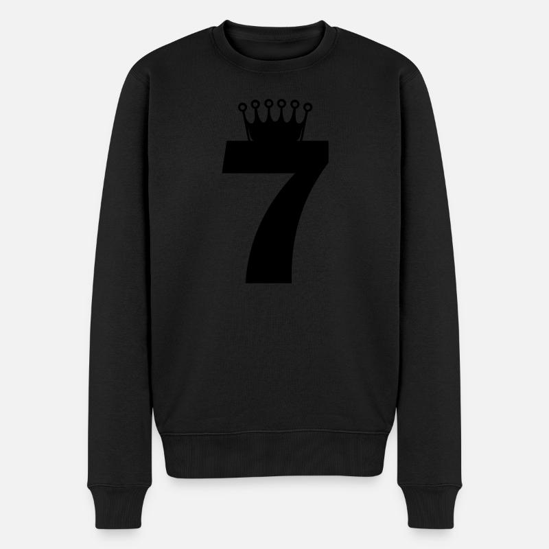 7 couronne - Pull Premium bio Homme - noir