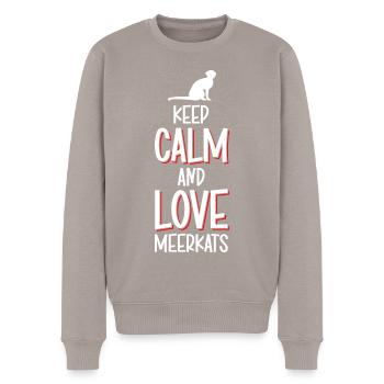 Erdmännchen Tier Lustig - Männer Premium Bio Pullover - Taupe - Vorne - Nico (187cm)