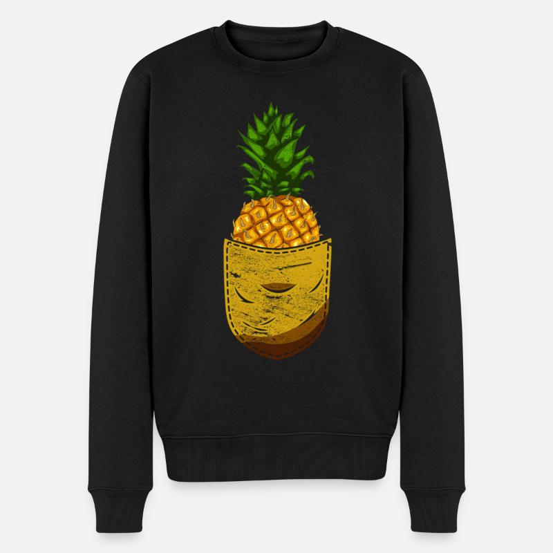 Summer Fruit Tropical Fruit Pineapple - Men's Premium Organic Jumper - black