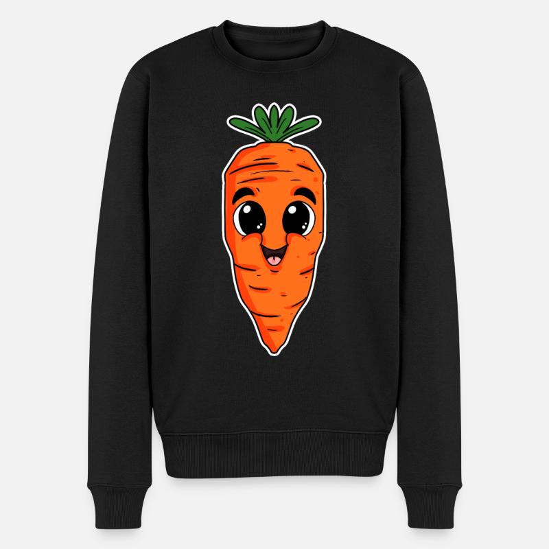 Vegan Karotte Karotten Möhre Möhren - Männer Premium Bio Pullover - Schwarz