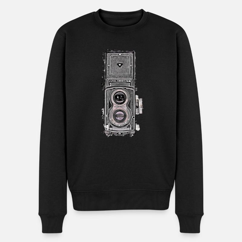 Kamera - Männer Premium Bio Pullover - Schwarz