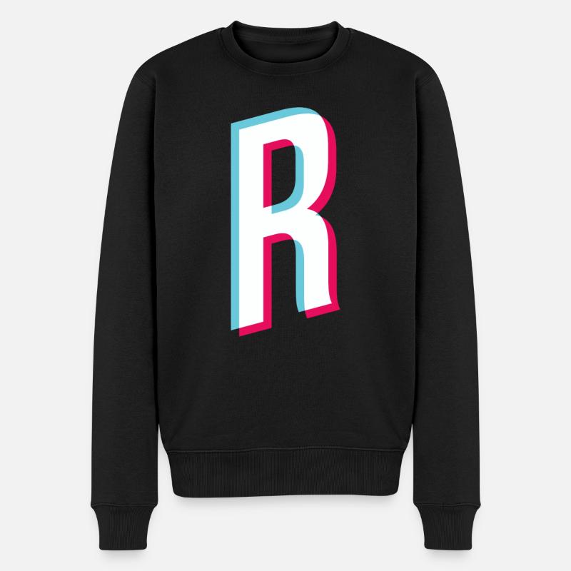 R - lettre R - Pull Premium bio Homme - noir