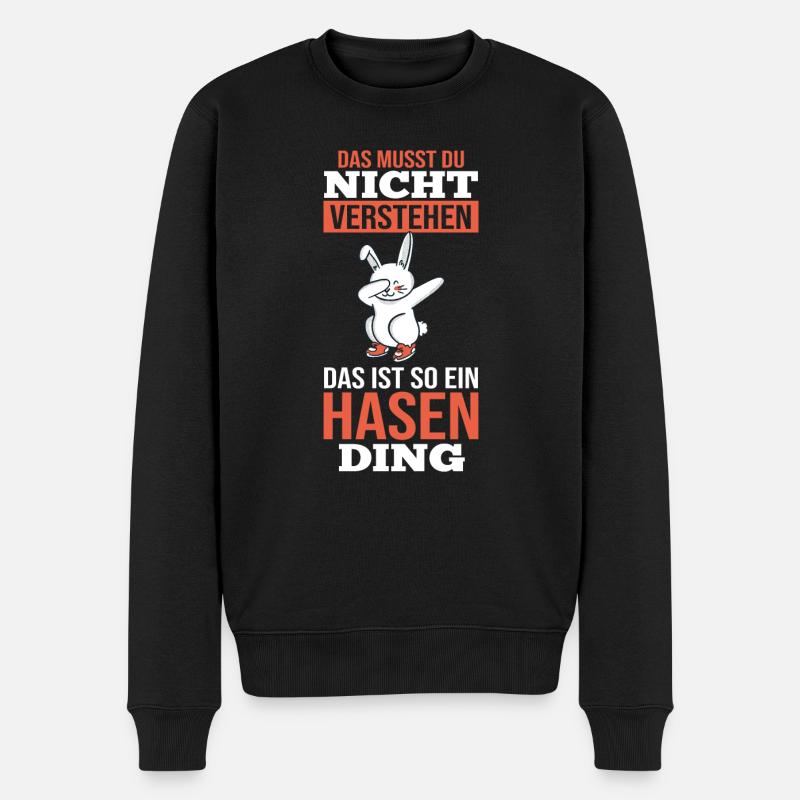 Nagetier Kaninchen Hase - Männer Premium Bio Pullover - Schwarz