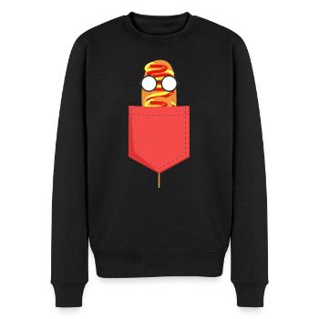 Corndog dans une poche - Pull Premium bio Homme - noir - Devant - Nico (187cm)