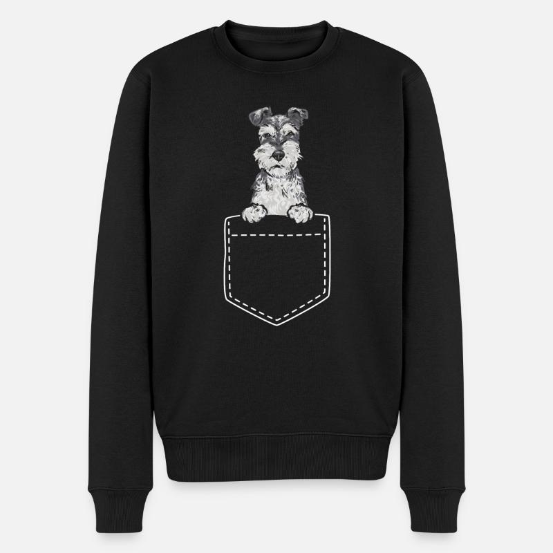 Schnauzer nain Chien Schnauzer - Pull Premium bio Homme - noir