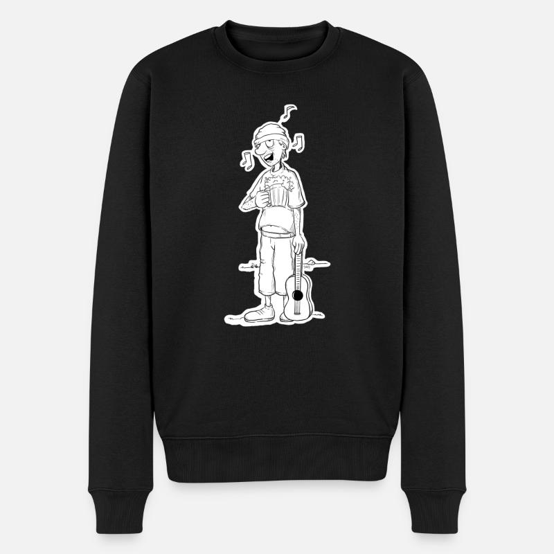 Singing Guitarist - Männer Premium Bio Pullover - Schwarz