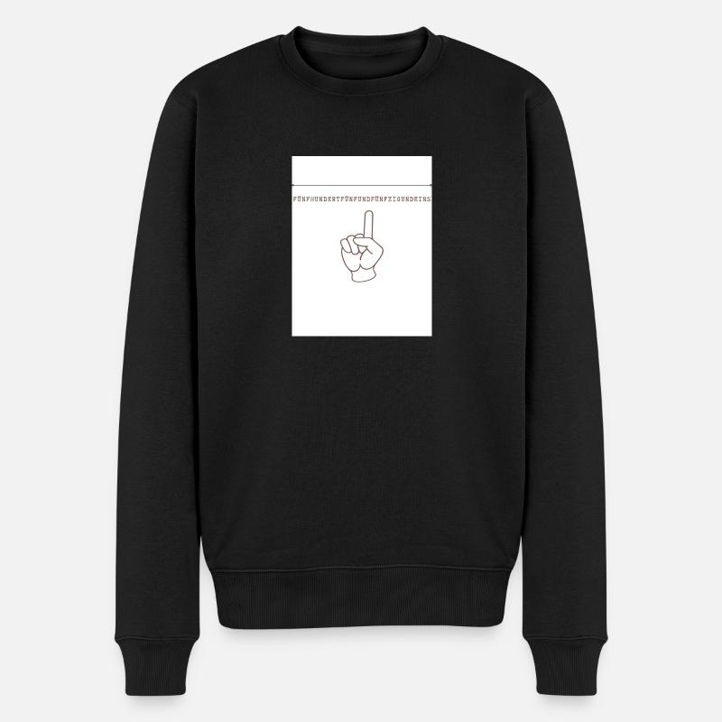 Fünf - Männer Premium Bio Pullover - Schwarz